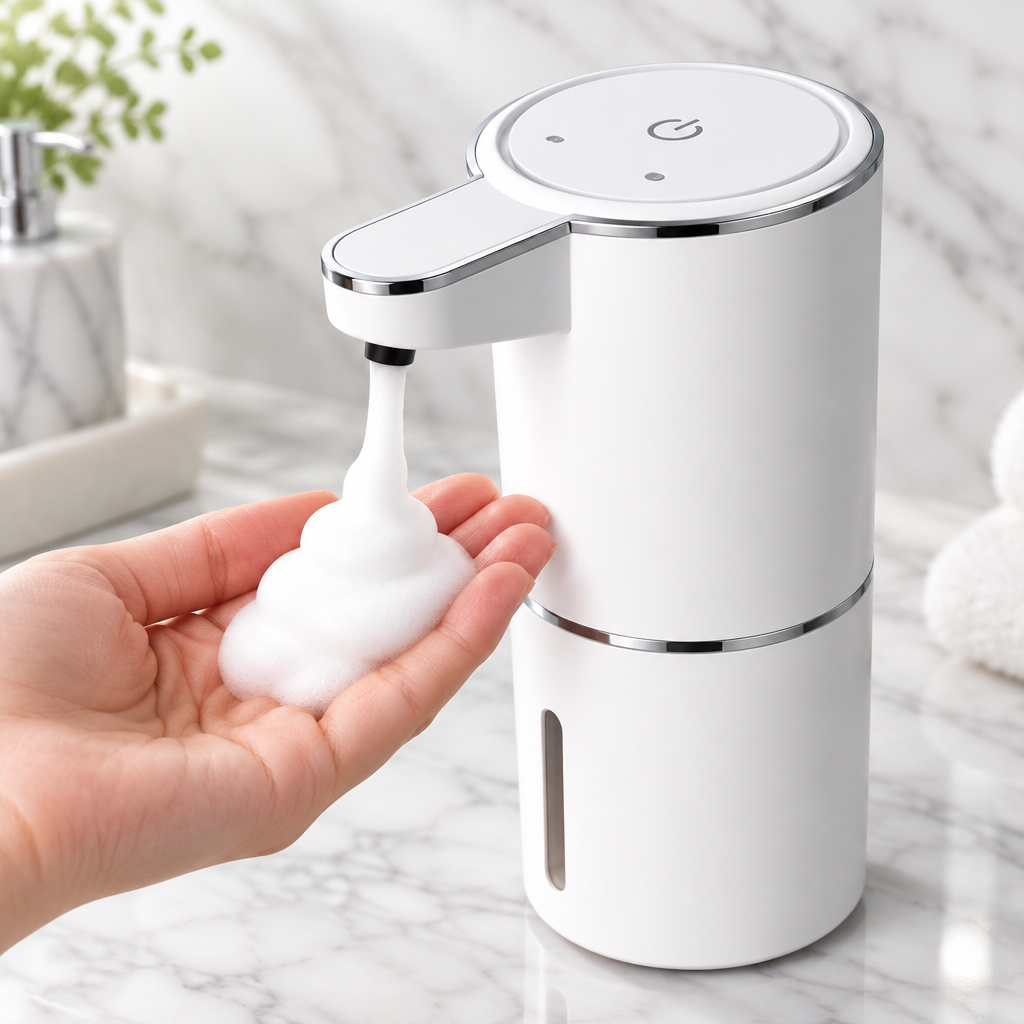 Dispensador automático de jabón espuma - en acción